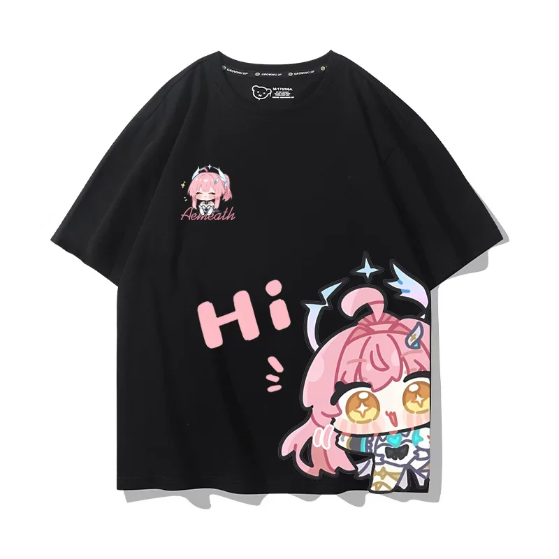 Popular Game Wuthering Waves T-Shirt 3D Aemeath Print Anime Cartoon Short Sleeve T Shirts Harajuku Men Women Top Summer Clothing