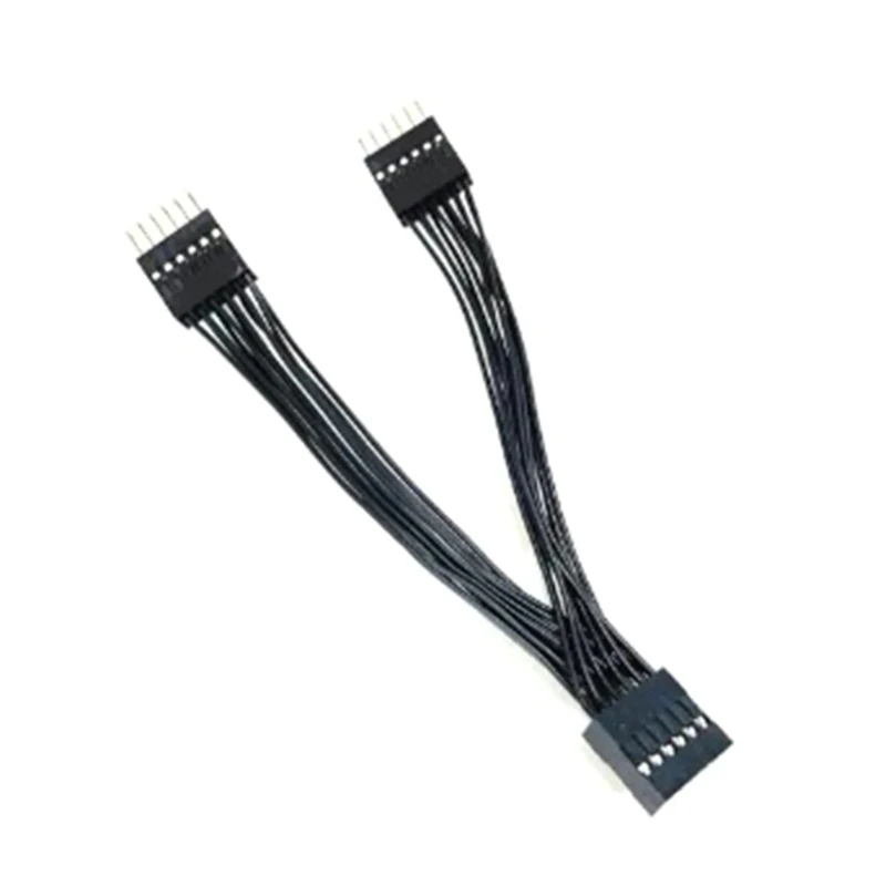 E41W USB 11PIN Cable 11Pin Female to 2-Port Male Splitter Cord Fast Data Transfer and Charging for Computer Motherboards