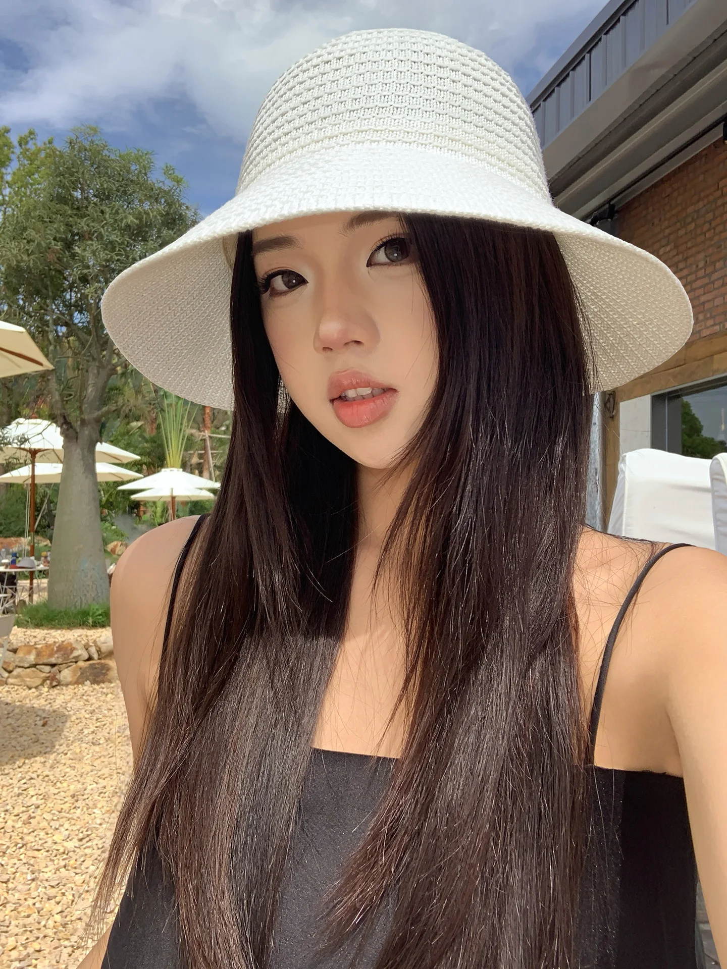 Japanese Style  Color Weave Fisherman Hat Women's Summer High-End Thin Breathable Wide Brim Sunscreen Hat Artistic Hollo...