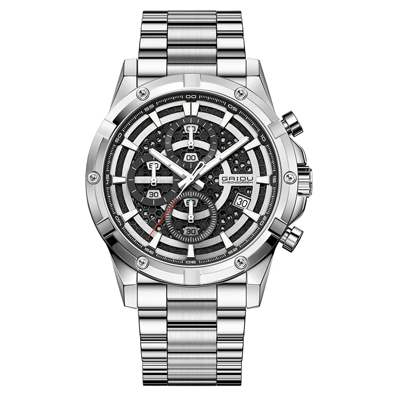 

UTHAI CQ428 Модные и модные мужские часы, водонепроницаемые, с календарем в стиле панк, ночником, кварцевые часы, крутые часы в подарок, часы для мужчин