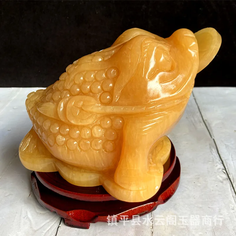 

Jade Golden Toad Ornament Beige Jade Carved Money Toad Ornament Living Room Entrance Office Opening Gift