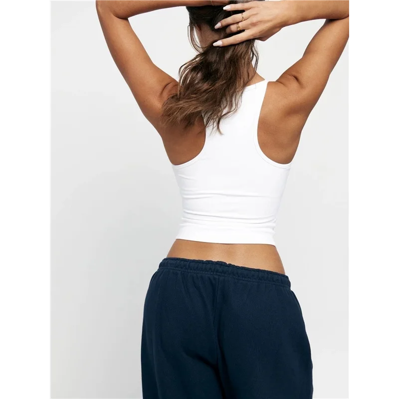 Женский топ без рукавов на тонких бретельках с вырезом в форме сердца, облегающий базовый топ на выход