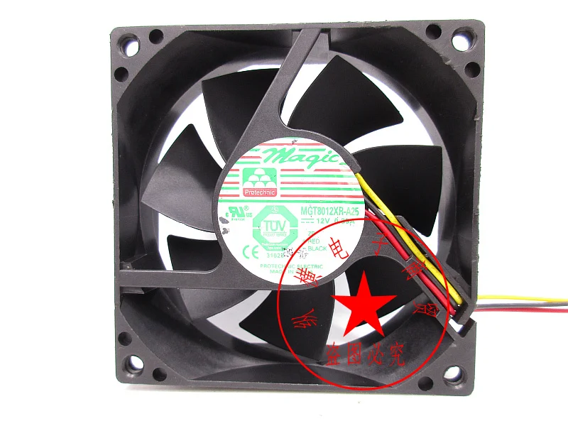 

MAGIC MGT8012XR-A25 DC 12V 0.39A 80x80x25mm 3-Wire Server Cooling Fan