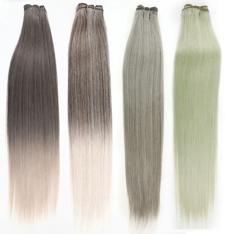 Straight Hair Extensions Synthetisch Glad Ombre Haar Weven 26 Inch Blauwe Synthetische Steil Haar Bundels Vol Tot Eind