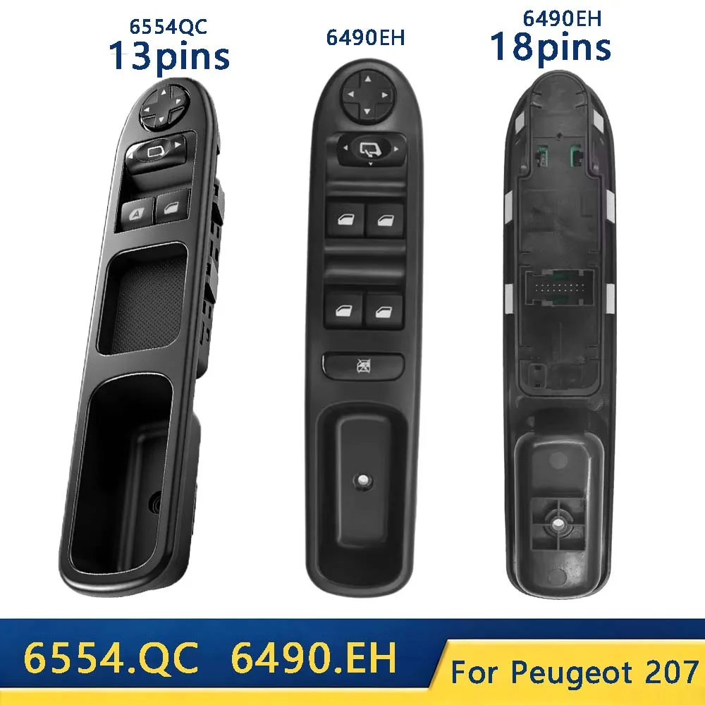 For Peugeot 207 Citroen C3 Electric Power Master Window Control Switch 6490EH 6554QC 2007-2014 6554.QF 6554.QG 96642444XT