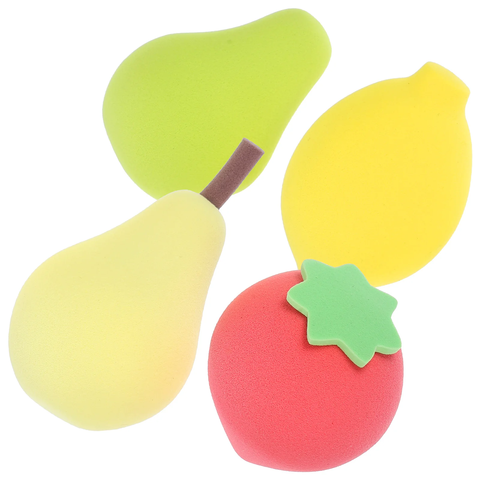 Esponjas de maquiagem de frutas, 4 unidades, portátil, pó pequeno para base, corretivo líquido, ferramentas de beleza feminina, aplicadores de cosméticos