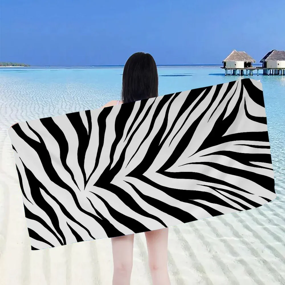 

Dalmatian Cow Zebra Texture Bath Towel Microfiber Soft Water Absorbing Breathable For Girl Kids Decorative Cartoon Beach Towel