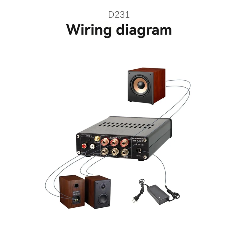 Y45A-D231 بلوتوث مكبر كهربائي مجلس عالية الطاقة 2.1 قناة مضخم الصوت الرقمي اثنين TPA3223 رقائق 200Wx 2/4Ω + 400 واط/2Ω #4