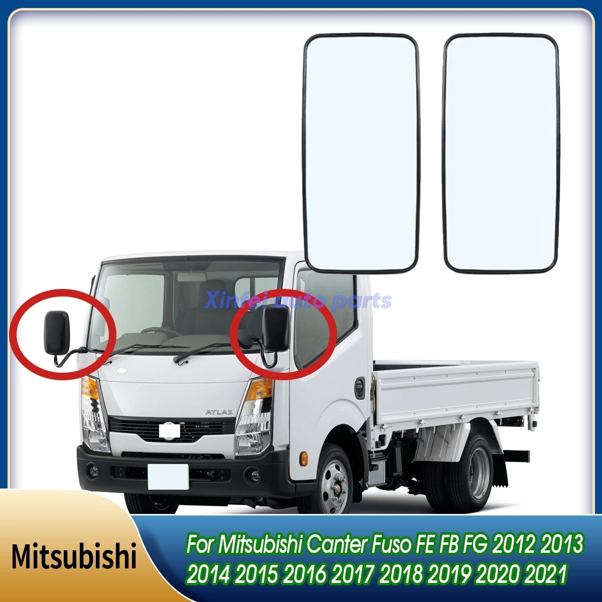 

Для Mitsubishi Canter Fuso FE FB FG 2012 2013 2014 2015 2016 2017 2018 2019 2020 2021 внешнее боковое зеркало заднего вида стеклянная линза