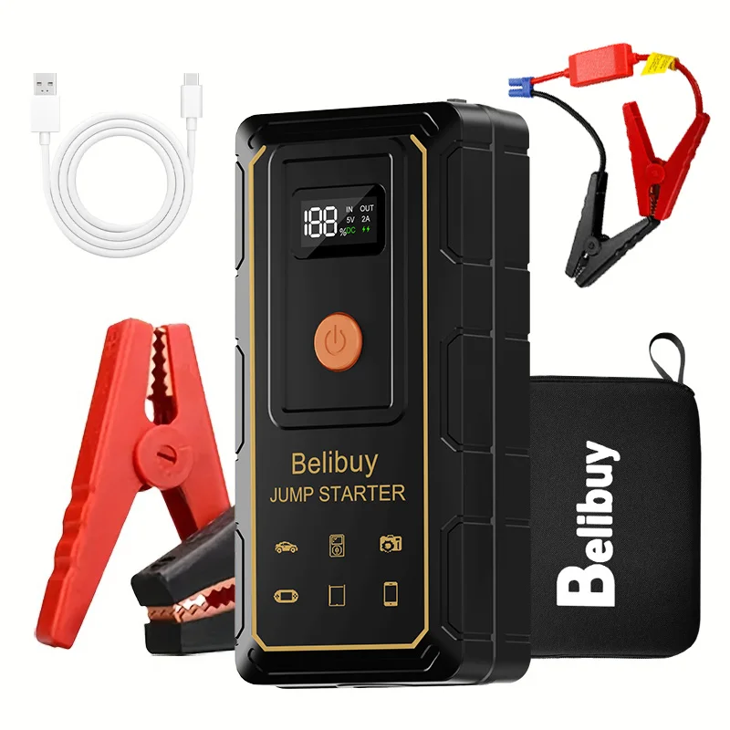 

Car emergency power battery charger, portable emergency start booster, 12-volt car starter device, for starting gasoline vehicle