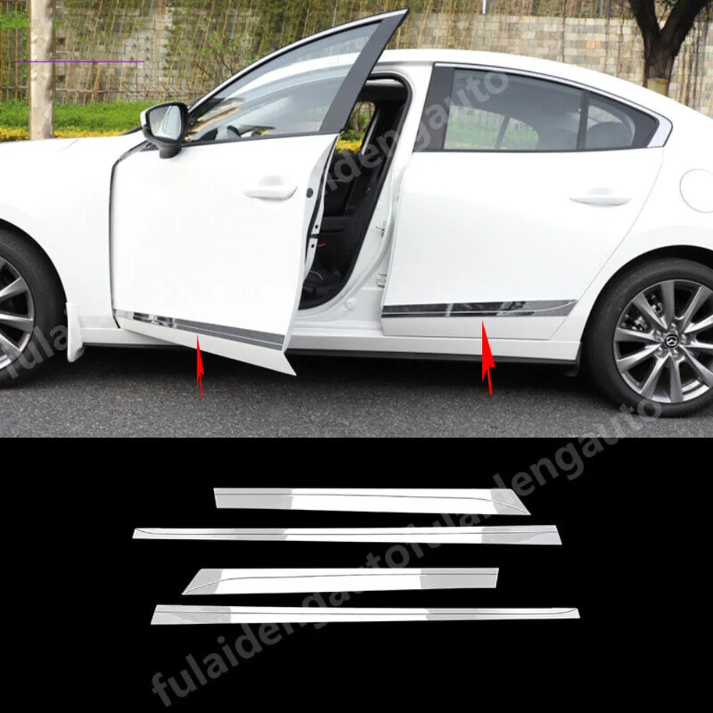 For Mazda 3 Axela 2019-2022 ABS Chrome Body Side Door Molding Cover Trim Decor