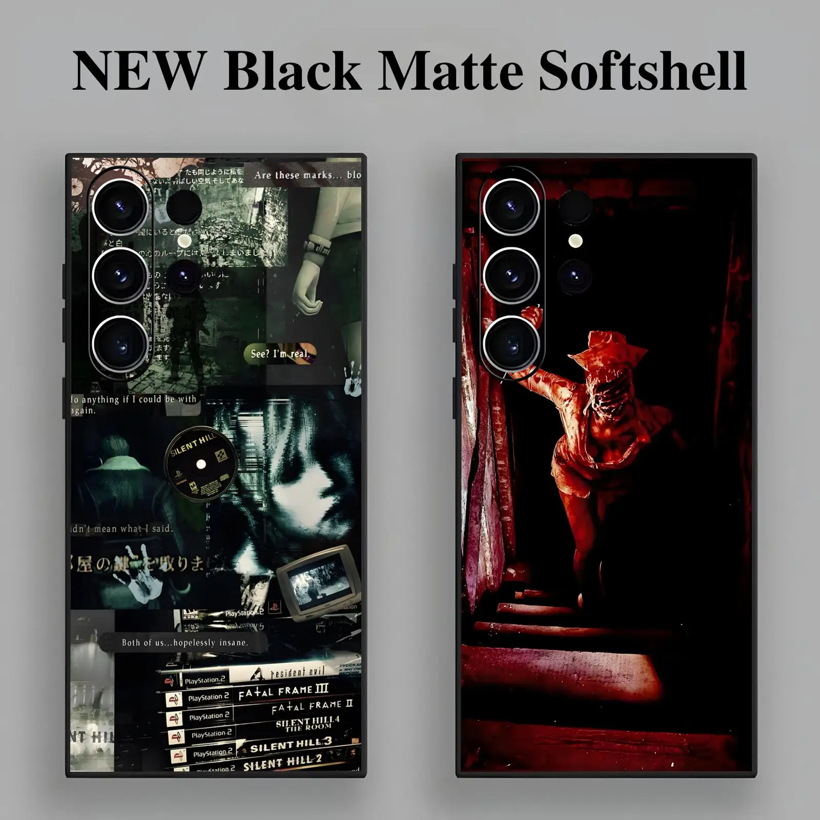 Phone Case For Samsung S26 S25 S24 S23 S22 S21 S20 Ultra Note20 Anti-Drop Soft Black Case SILENT HILL