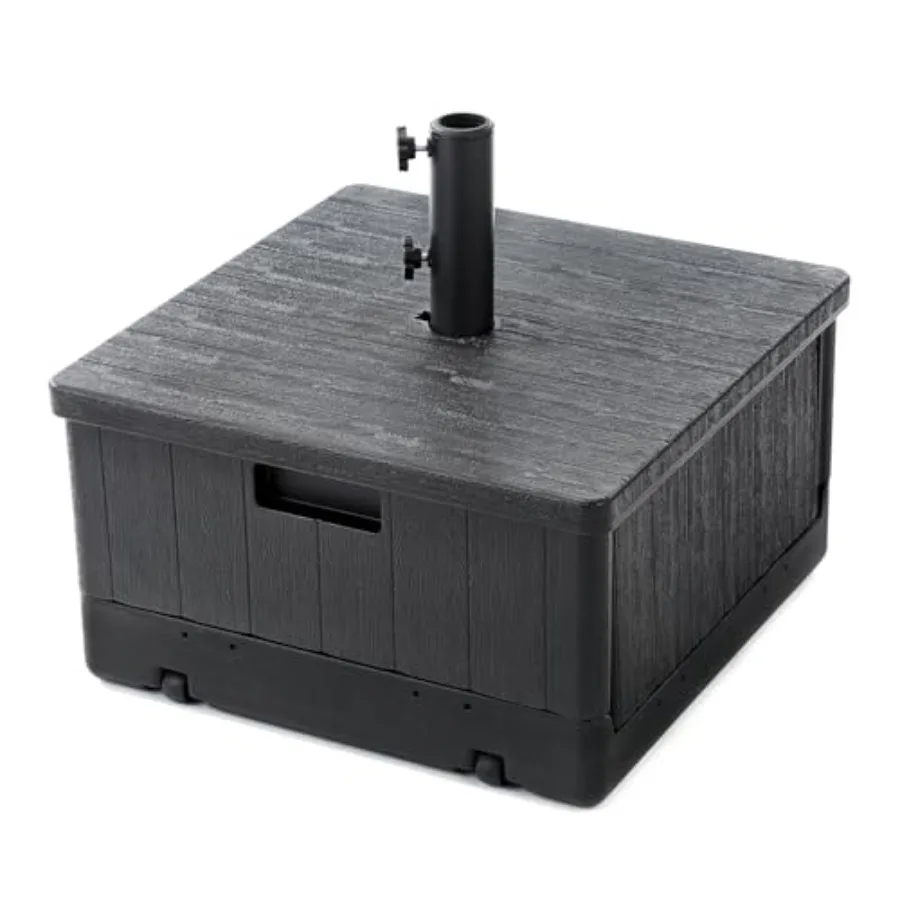 

Home Zone Living 119lbs 21" Square Heavy Duty Planter Umbrella Base w/Rolling Wheels and Water Weight Bag for Patio Pool Backya