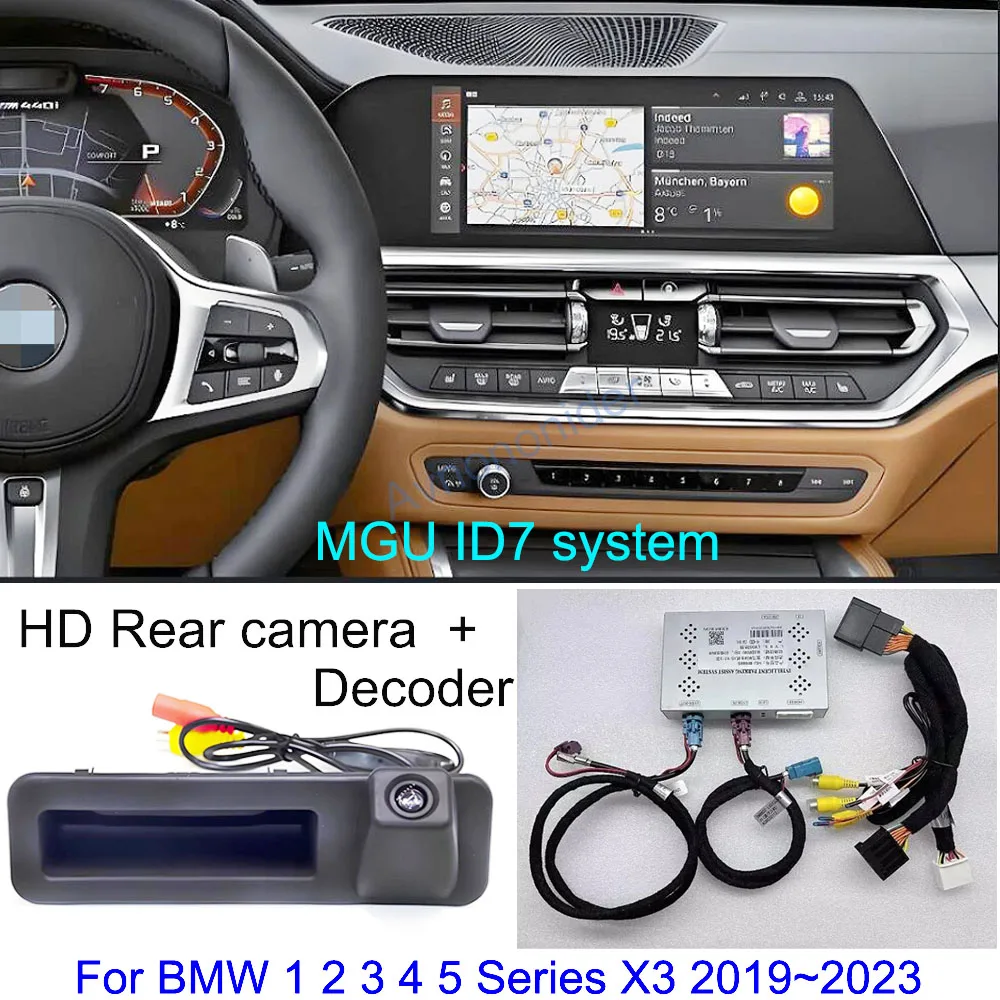 Dynamic Trajectory Decoder For BMW 1 2 3 4 5 Series X3 F40 F44 2019~2023 MGU ID7 Interface 12.3inch OEM Screen Rear View Camera