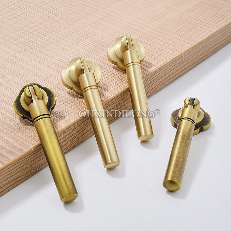 Classic 10PCS Solid Brass Pendant Furniture Pulls Handles Drawer Knobs Cupboard Wardrobe Closet Dresser Wine Cabinet Pulls Knobs