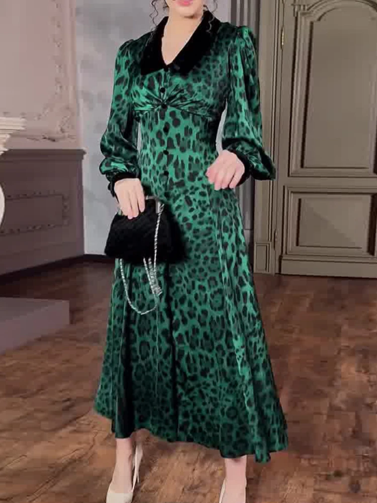 Abito donna Leopard Print Eid Muslim Abaya Party abiti Slim Ramadan marocco Robe Jalabiya Dubai Islam abiti arabi Abayas
