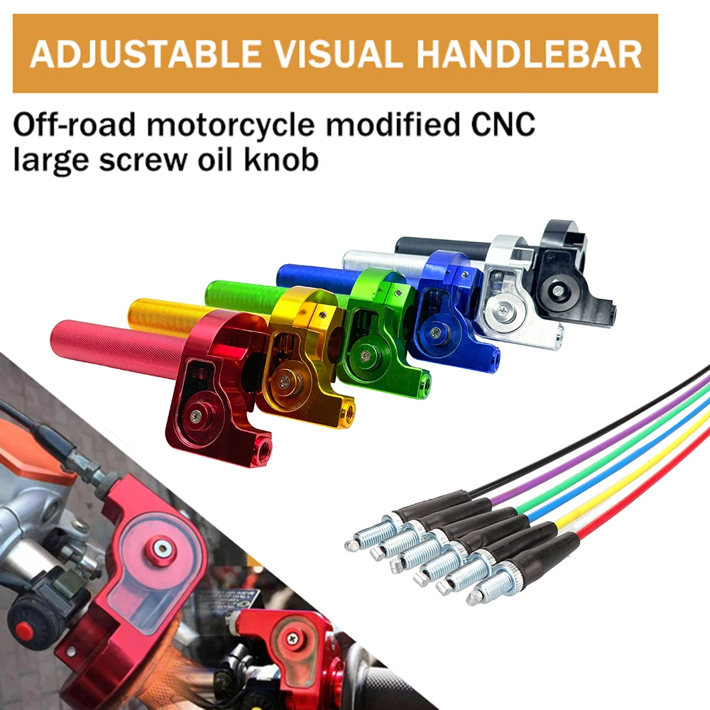 Universal Motorcycle ATV 7/8'' CNC Twist Throttle Handle Grip 1100mm Throttle Cable For KTM Honda Yamaha Kawasaki Suzuki Parts
