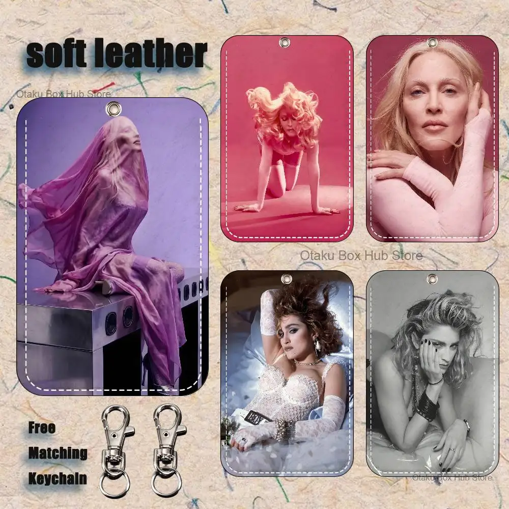 Singer M-Madonna CONFESSIONS ll Cartoon Card Keychain Anime Fashion Pendant Bag ID Door Card Case Bus Card Cute Adult