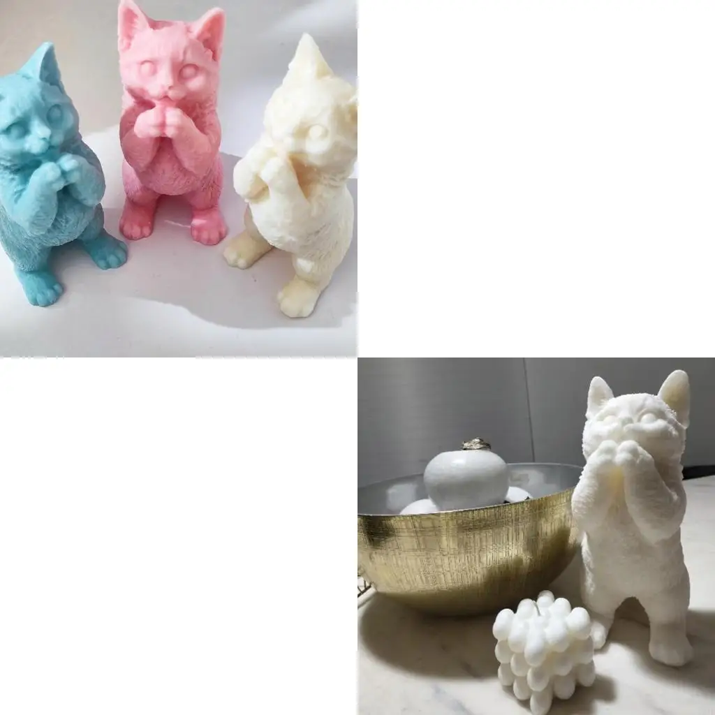 

Силиконовая форма для свечей, форма для изготовления свечей с изображением кота, форма для литья из смолы для дома, украшение