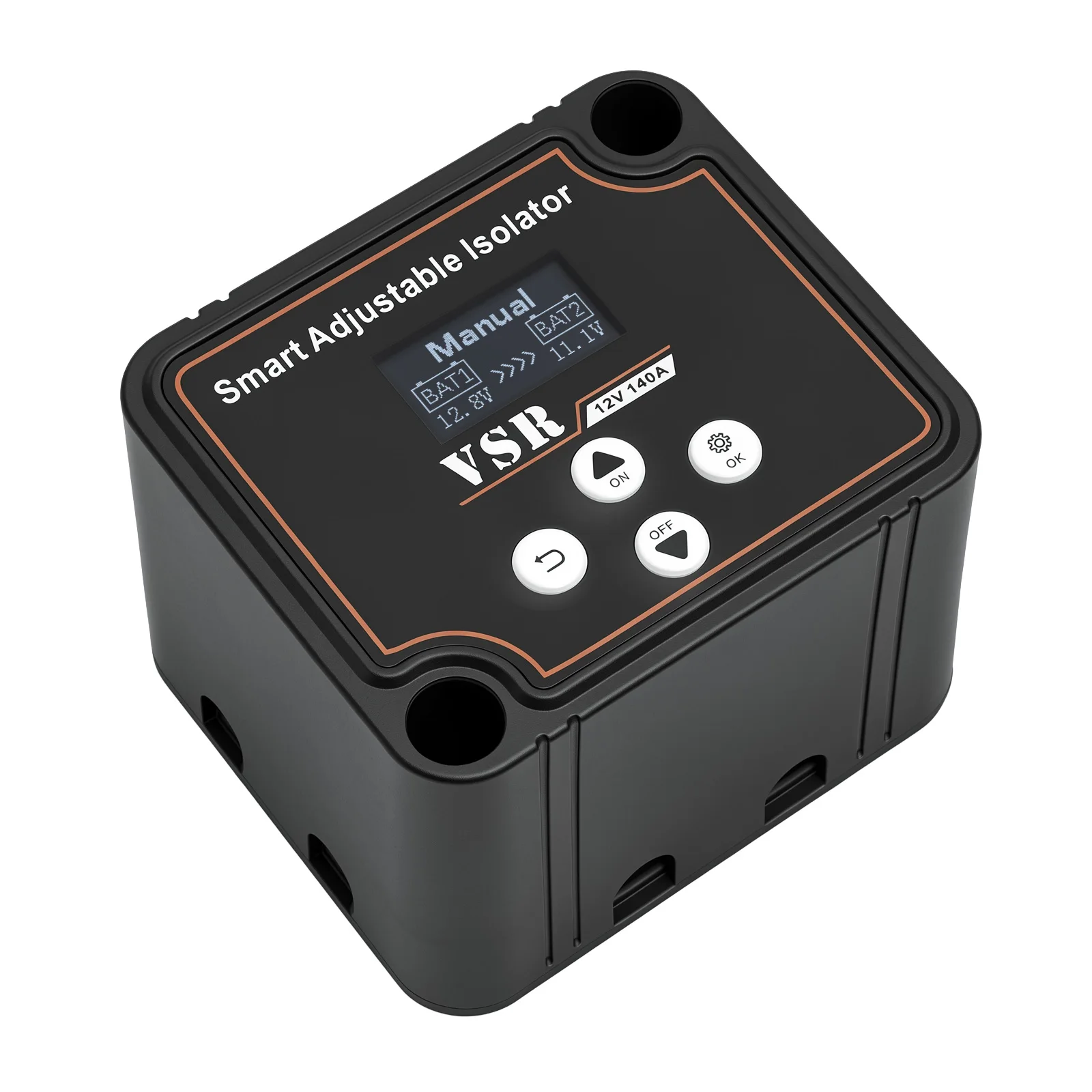 12V 140A Adjustable Dual Battery Isolator LCD Display Voltage Sensitive Split Charge Relay Voltage Setting VSR for Camper Car RV