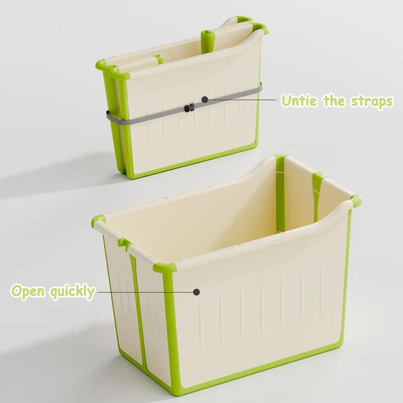 Folding Baby Bathtub Anti-slip base and rounded edges Portable Bathing Support Thick Travel Bath Tub for 0-3 Years Home
