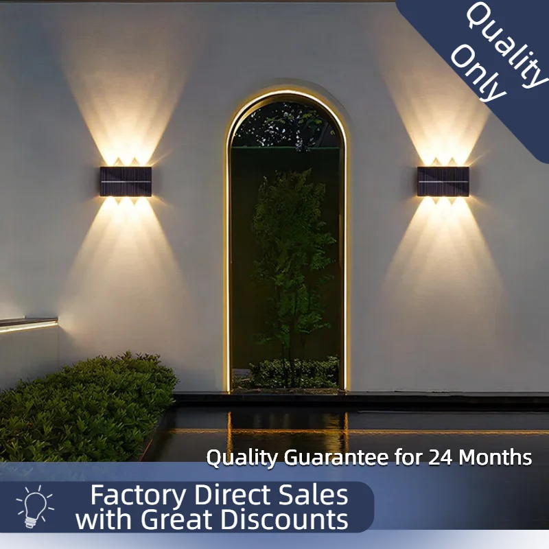 Lámpara Solar de Pared, Impermeable, para Postes de Valla de Villa, Lámpara de Columna para Patio Exterior, Decoración para Entrada de Jardín