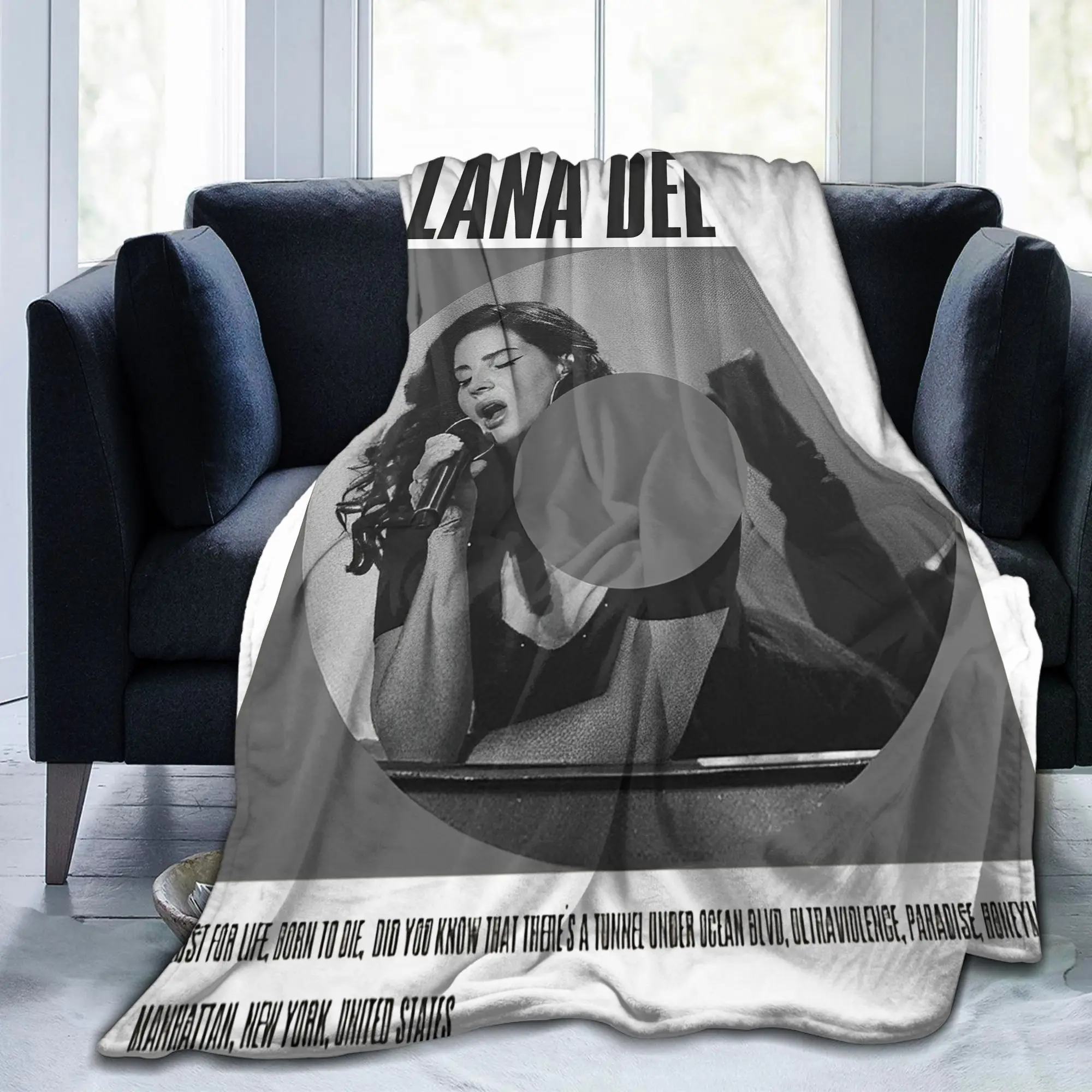 لانا ديل ري المغني بطانية محبوكة ألبوم الموسيقى Ldr الإبحار الفانيلا رمي البطانيات غرفة نوم أريكة لينة الدافئة المفرش المحمولة #2