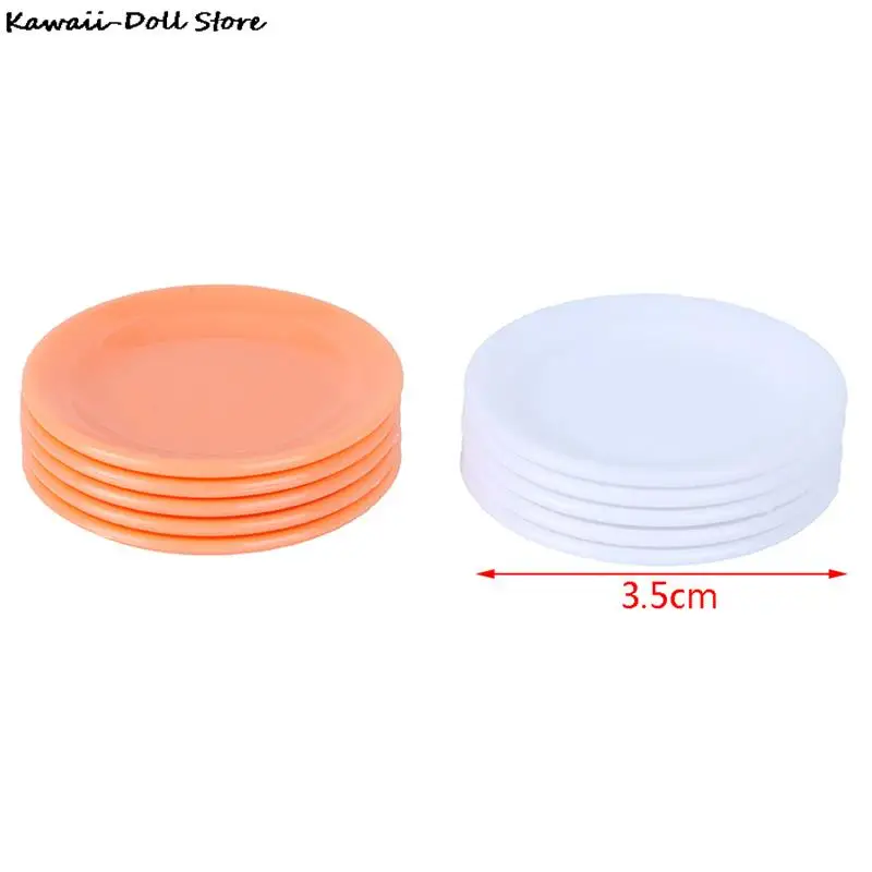 5Pcs 1:12 Dishes Plate Tableware Dolls House Furniture Miniatures Kitchen Toy Best Gifts For Dollhouse Accessories