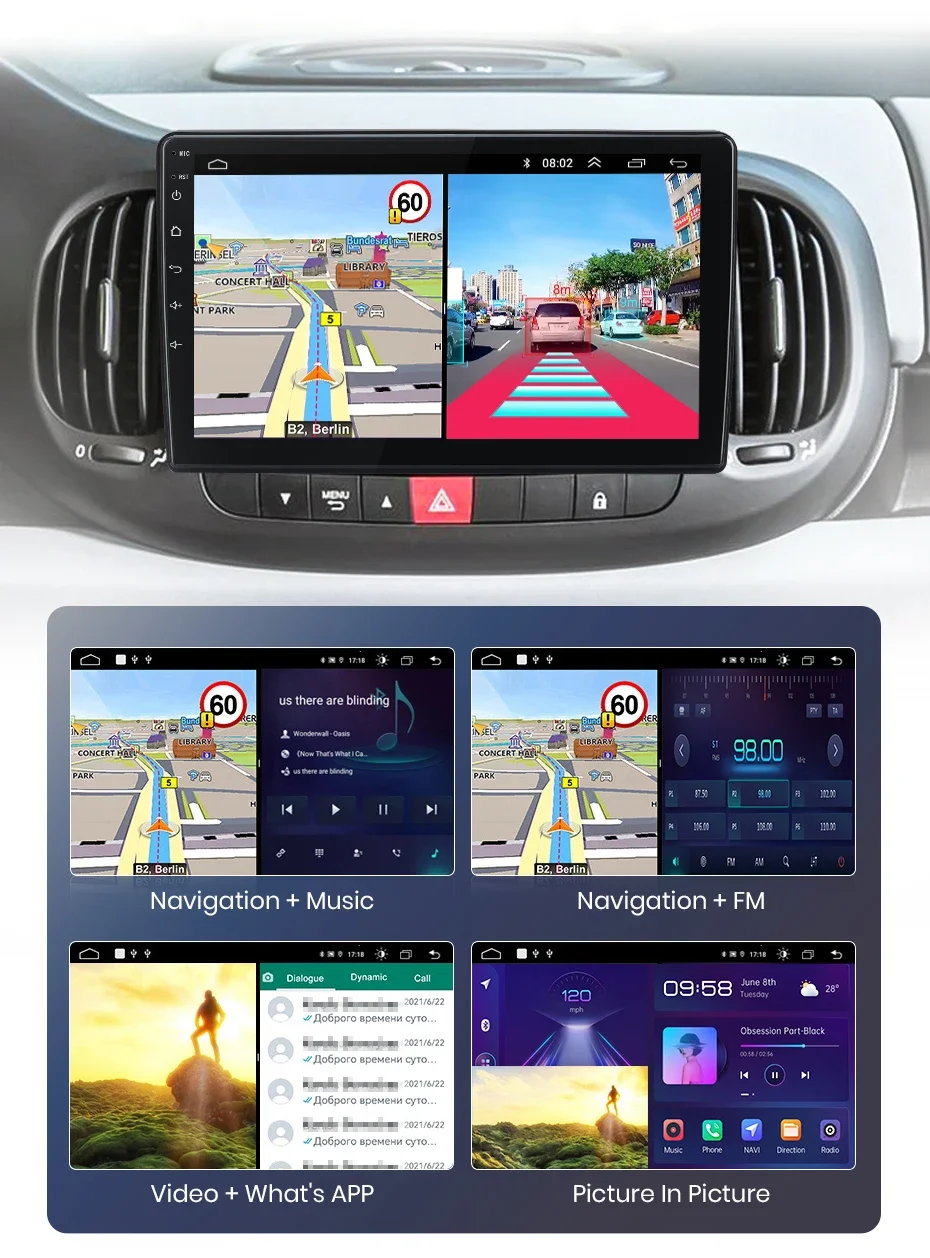 Junsun drahtloses Carplay Android Autoradio für Fiat 500l 2013-2017 Auto intelligente Systeme rds bt dsp 2 din Autoradio – Detail 21