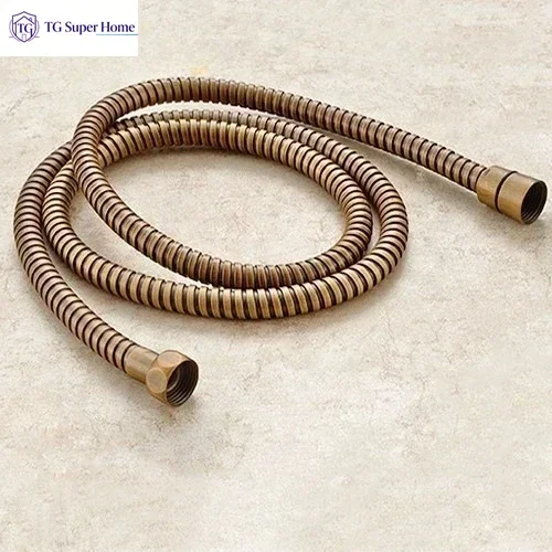 Antique Brass Stainless Steel Flexible Shower Hose Long Bathroom Shower Water Hose Extension Plumbing Pipe Pulling Tube