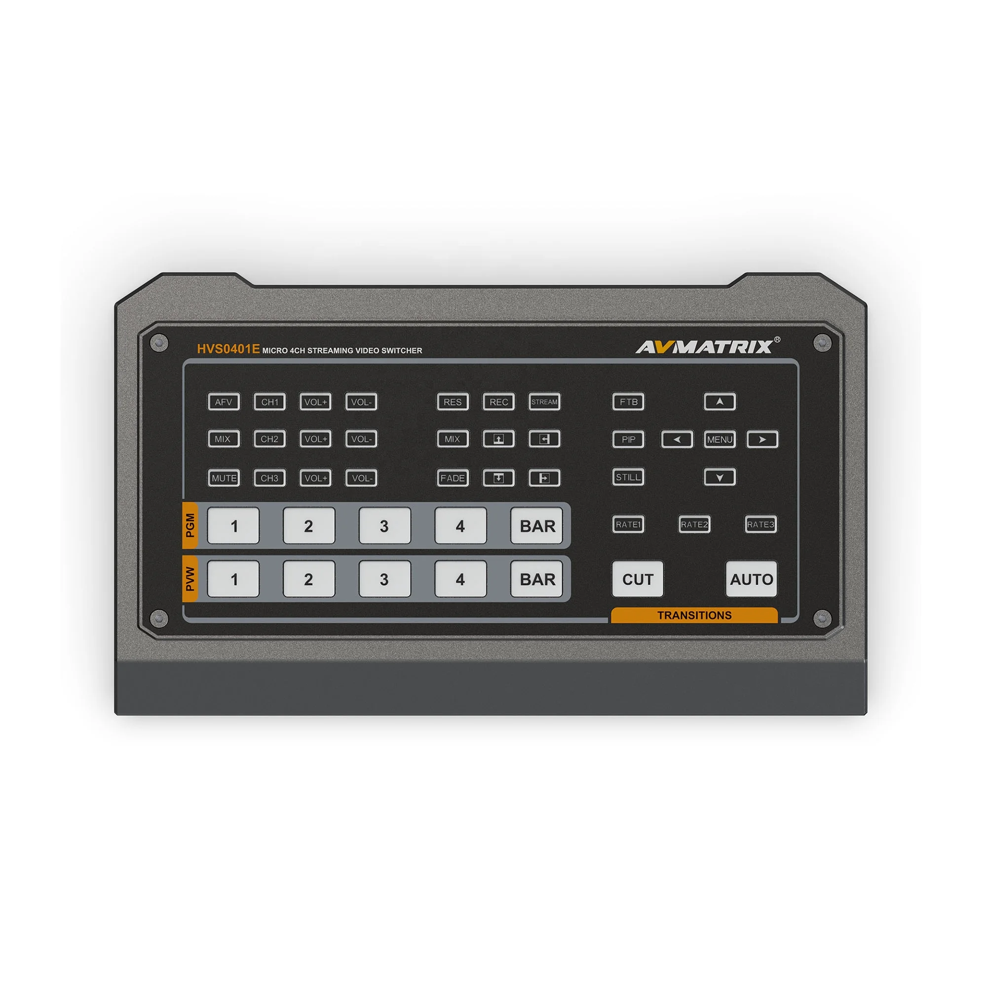 AVMATRIX HVS0401E 4-Channel Micro for HDMI & DP Video Switcher Live Stream & Record Via Ethernet IP & RTMP Protocols