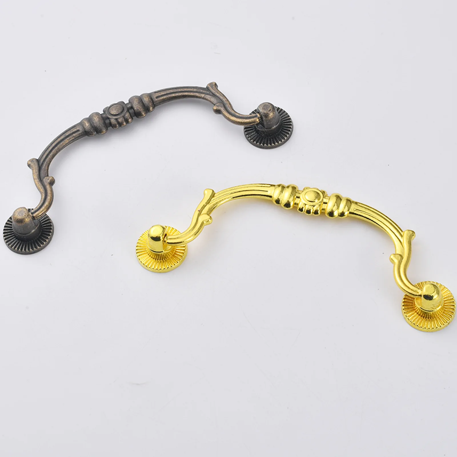 New Chinese style antique retro furniture cabinet wardrobe strip drawer cabinet door handle zinc alloy hole distance 98mm