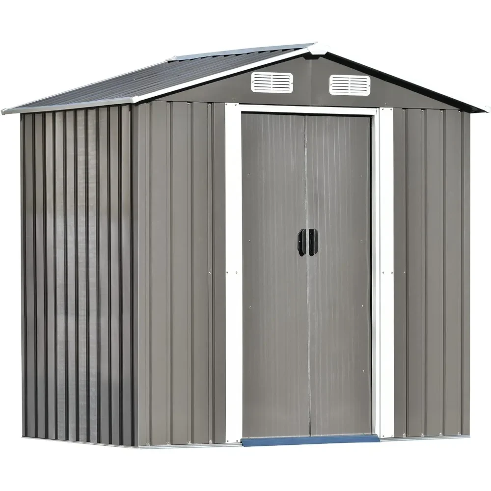 

Patio 6ft x4ft Bike Shed Garden Shed,Metal Storage Shed with Adjustable Shelf and Lockable Door,Tool Cabinet for Backyard Garden