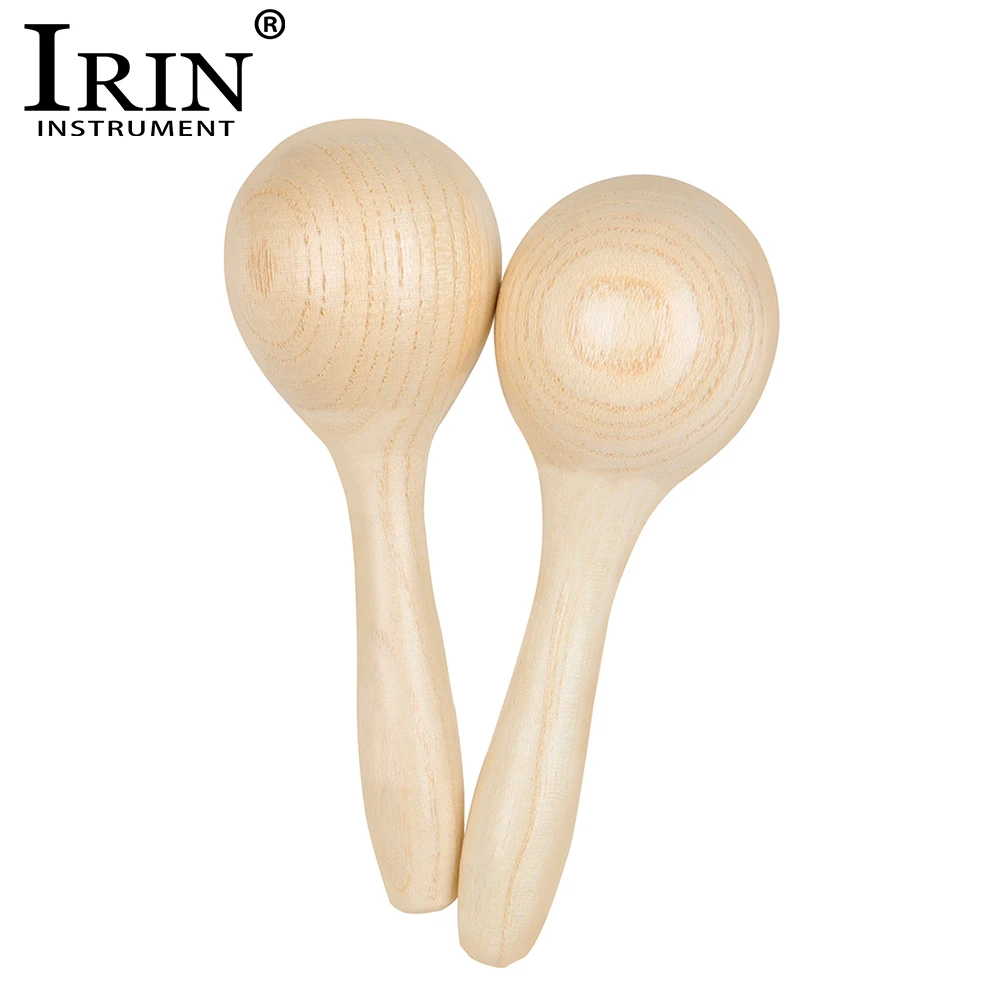 IRIN Spruce ไม้ Maraca ของเล่นเด็กการศึกษาของเล่นเด็กดนตรีตรัสรู้เด็ก Orff Percussion Instruments