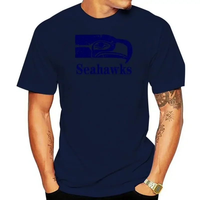 Seattle 2024, letnia koszulka myśliwska Vintage Seahawks Retro Seahawks Logo Tee odzież męska topy harajuku