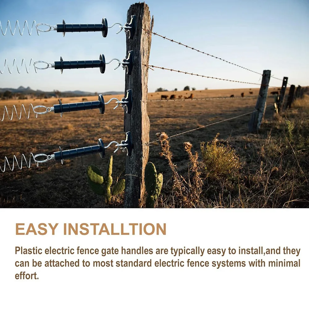 

【People Favorite】12 Pcs Insulated Fence Plastic Gate Handle Insulated Spring Tension For Pasture Gates Replacement Accessories F
