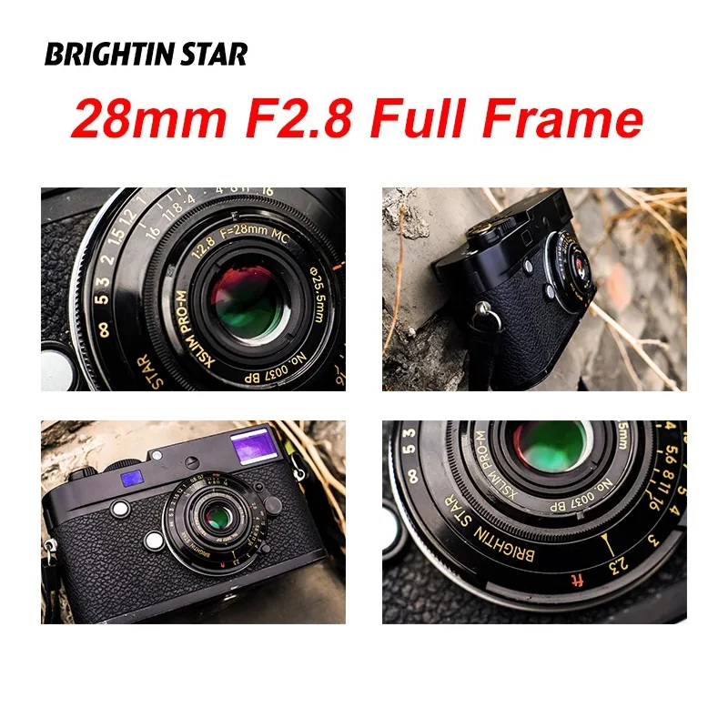 

Brightin Star 28mm F2.8 Full Frame Mirrorless Camera Portrait Lens Leica M Bayonet M1 M2