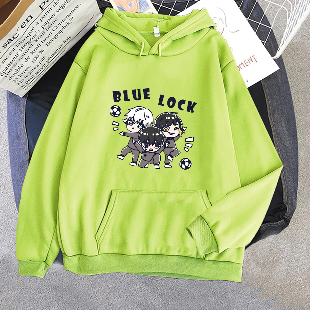 Japan Anime Blue Lock Football Print Plus Size Hoodie Women Sweatshirt Hooded Cartoon Casual Boy And Girl Streetwear Pullover