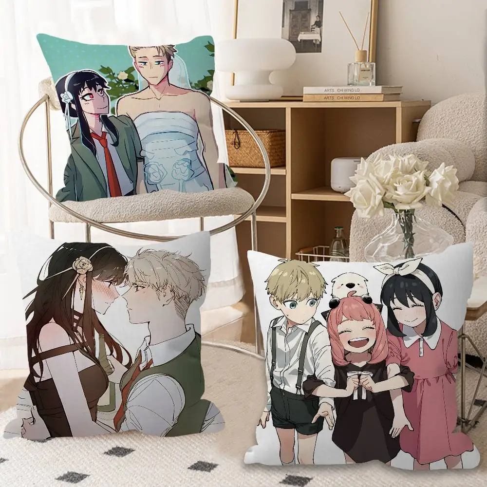 Anime Spy X Family Cushion Cover Inches Farmhouse Decor Home Throw Pillow Covers For Couch Decorations