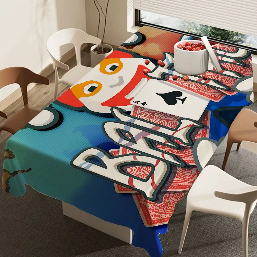 لعبة B-Balatro مفرش طاولة مستطيل ديكور للطاولات قابل لإعادة الاستخدام مقاوم للماء المطبخ طاولة طعام القماش عطلة الطرف الديكور #4