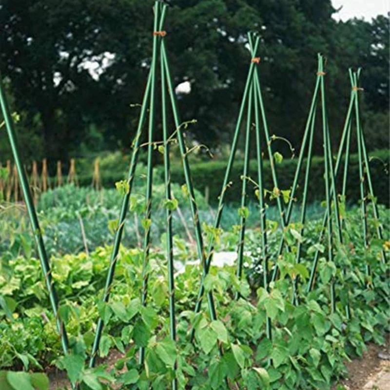 25 Pack Garden Stakes Metal Plastic Coated Plant Cage Supports Climbing For Tomatoes,Trees,Cucumber,Fences,Beans,40Cm