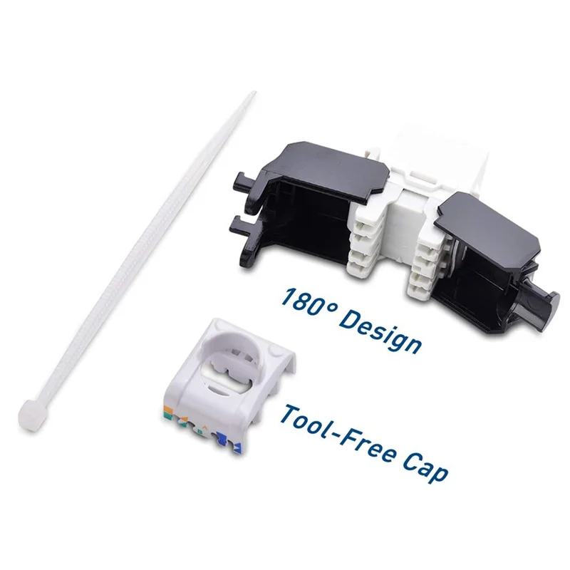 

ABGI-40-Pack Cat6a RJ45 Keystone Jack — совместимость с Cat6 — без инструментов 180 градусов — настенный разъем Ethernet — сетевой соединитель Cat6a