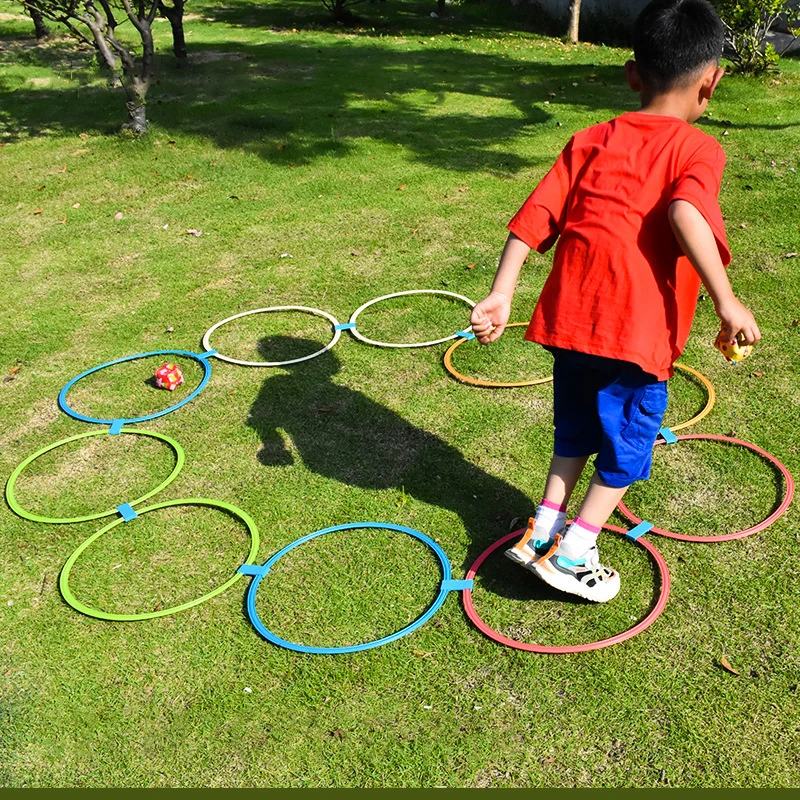 Hopscotch Kids Outdoor Toys Children Brain Games Ring Jumping  For Sports Outdoor Play Outside Garden Backyard Indoor Carnival G