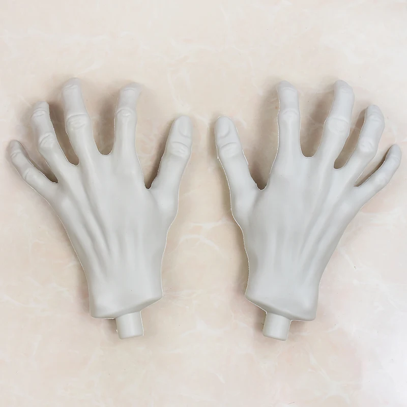 Mains de Squelette Réalistes en Plastique pour Décoration de Maison Hantée, Faux Modules de ixd'Halloween, Accessoires d'Horreur, Sophia, 2 Pièces