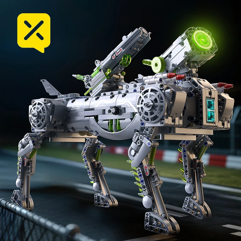 Mechanical Robot Dog Building Block Set with Rotating Flexible Tail Suitable for Children and Adults Christmas Gift