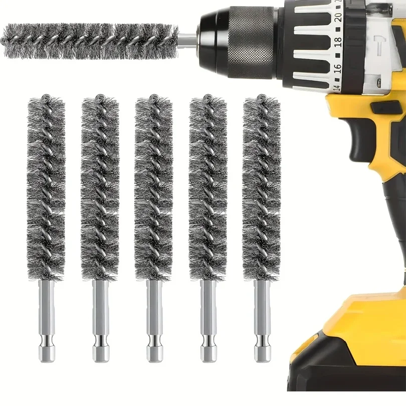 5 pieces Hexagonal shank steel wire brush for electric drill cleaning Stainless steel wire brush for electric drill cleaning