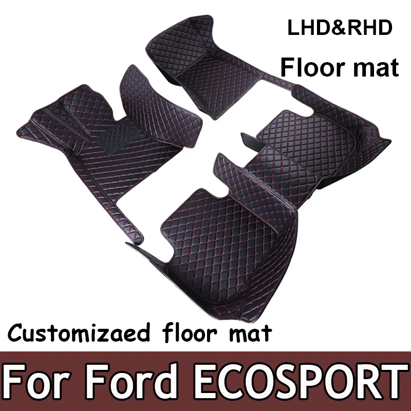 Custom Car Floor Mat for Ford ECOSPORT 2018-2020 ESCORT 2021-2023 Equator Sport 2023 Interior Accessories Artificial Leather