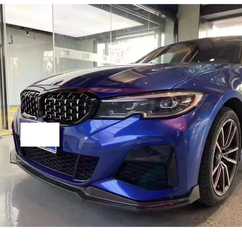 For BMW 3 Series G20 G28 325i 2019-2022 Carbon Fiber Car Front Bumper Diverter Spoiler Diffuser Front lip chin MP style body kit