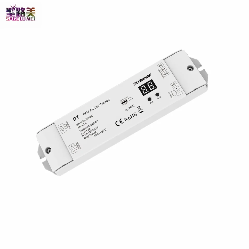 Imagem -02 - Canal Triac Dali Dimmer dt Ac110v230v 150360w Max 1.5a Exibição Numérica para Led Pode Ser Escurecido Lâmpada Halogênio Luz Incandescente ac