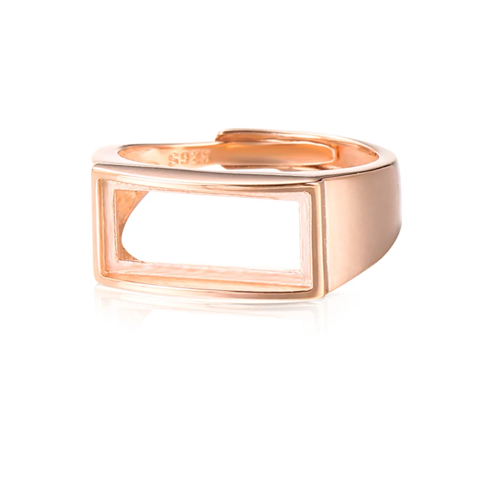 

Gold Plated 925 Silver Adjustable Ring Blank for 3x5mm/4x9mm/5x11mm/6x13mm/7x15mm/8x17mm/9x18mm/10x20mm Rectangle Cabochon